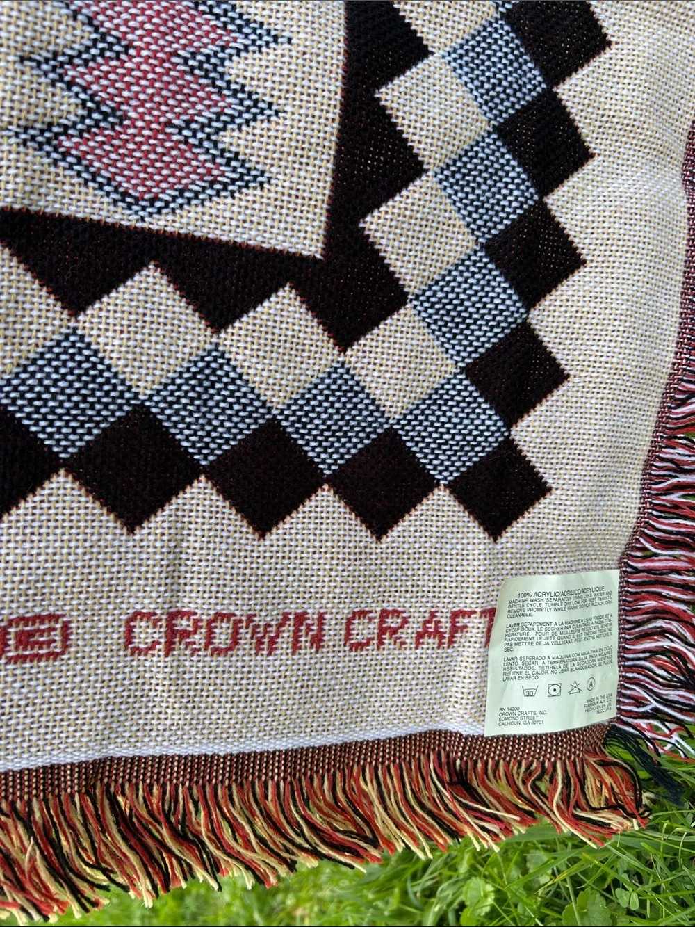 Crown Crafts Woven Throw American Indian & Quilt Motifs